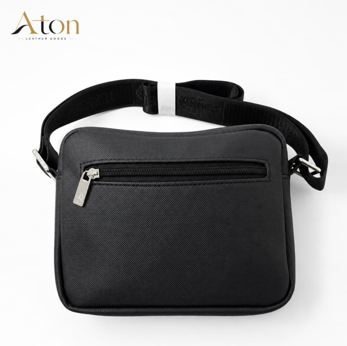 Aton Metropolitan Embossed Crossbody — Jet Black