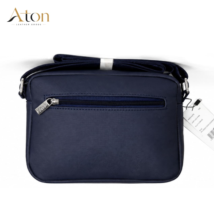 Aton Metropolitan Embossed Crossbody — Midnight Navy